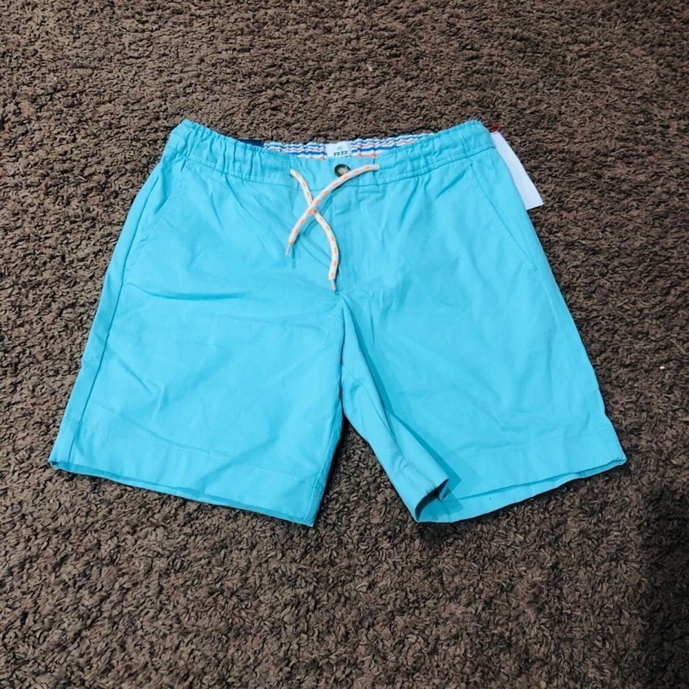 Free Planet Mens Slim Fit Shorts Bright Turquoise FS9P43BRQCG Size XS 28 NWT